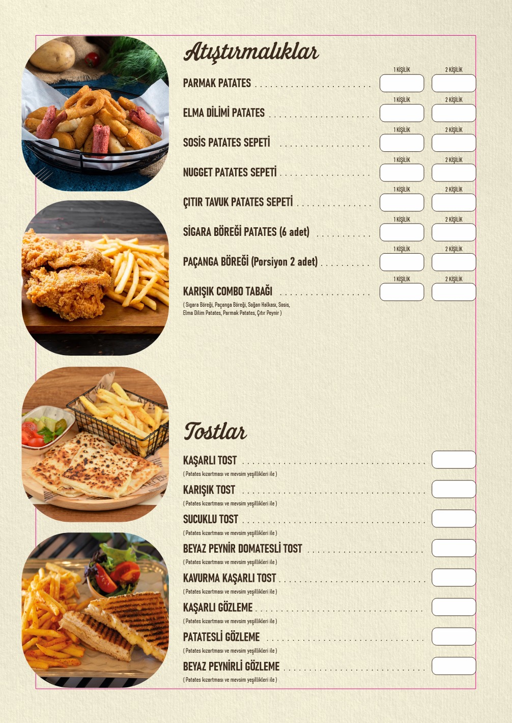 Arı Fırın Menü