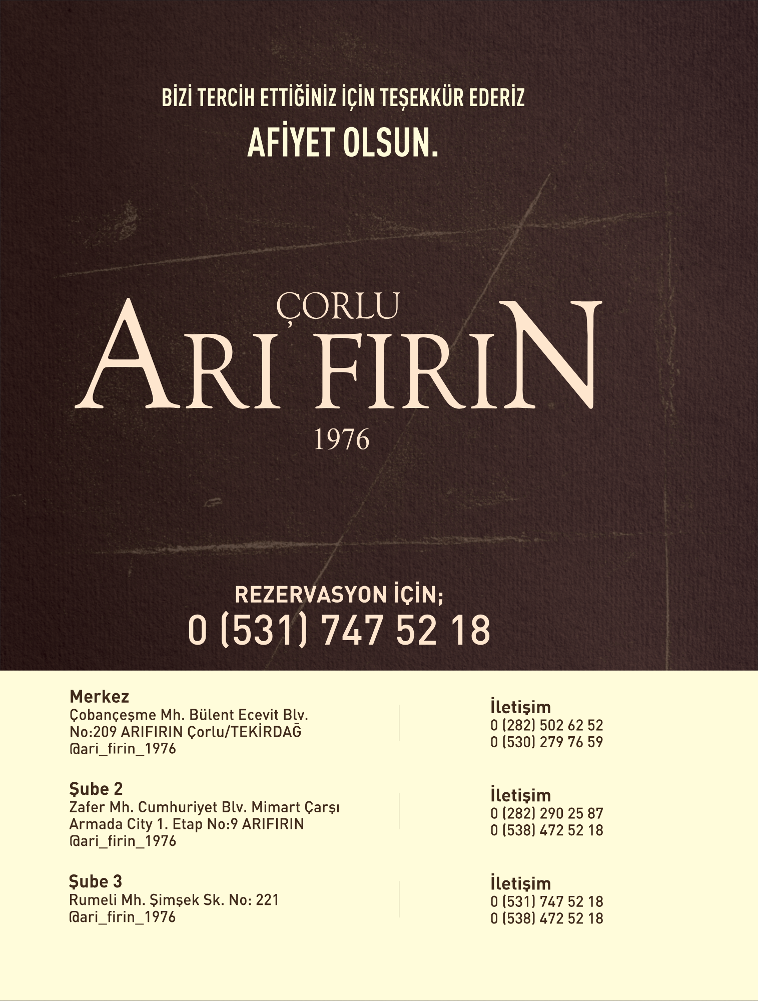 Arı Fırın Menüsü Sayfa 12